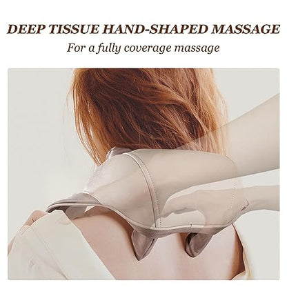 Neck Massager with Heat, Electric Deep Tissue 6D Kneading Massage, Cordless Shiatsu Neck and Back Massage Pillow