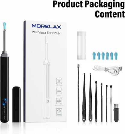 Ear Wax Cleaner with Camera, Earwax Removal, Earwax Removal Tool, with 8 Ears, Earwax Cleaning kit 1080P HD Otoscope - Ear Camera with 6 Ear Scoops - Otoscope Ear Pick for iOS and Android