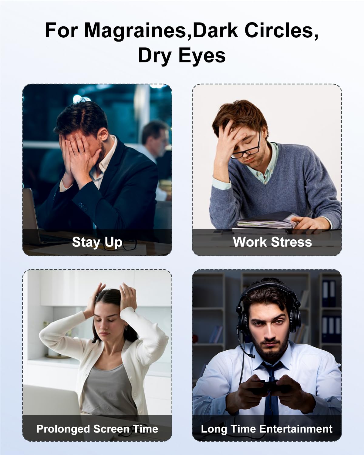 Morelax Eye Massager with Heat & Bluetooth Music, Birthday Gifts for Women, Reduce Eye Strain, Headache Relief and Improve Sleep, Eye Care Gift（Black）