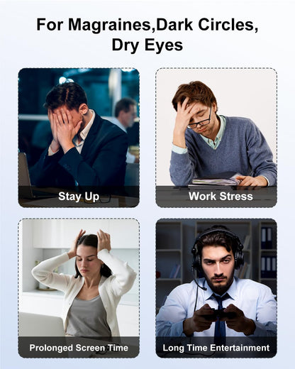 Morelax Eye Massager with Heat & Bluetooth Music, Birthday Gifts for Women, Reduce Eye Strain, Headache Relief and Improve Sleep, Eye Care Gift（Black）