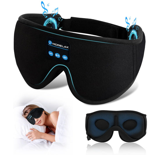 Sleep Mask with Bluetooth Headphones, 3D Sleep Mask Wireless Music Eye Mask for Sleeping Side/Back Sleepers White Noise Sleep Headphones Gift for Women