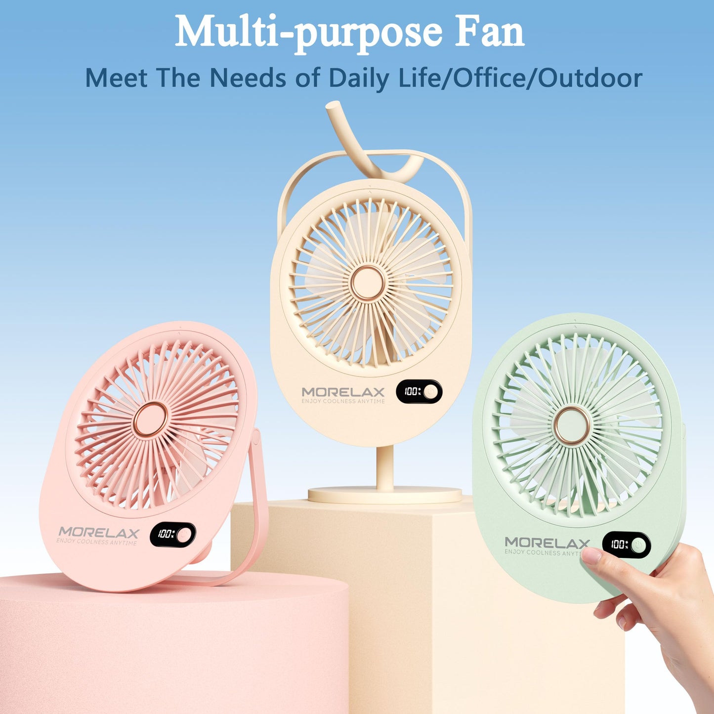 USB Desk Fan,3 IN 1 Rechargeable Portable Fan,180 Adjustable,6 Speed Strong Wind,Mini Personal Desktop Fan for Travel/Cruise/Bedroom/Office/Indoor/Outdoor,Desk Accessories for Women/Men/girls (Pink)