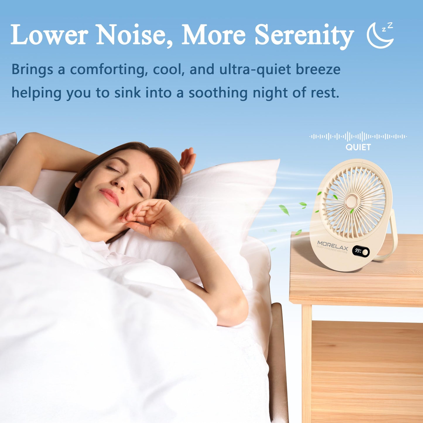 Portable Desk Fan Rechargeable,Small Personal Fan Strong Powerful Wind Battery Operated, Slim Silent, 6 Speeds Cooling Handheld Mini USB Table Desktop Fans for Indoor Outdoor Office (Beige)