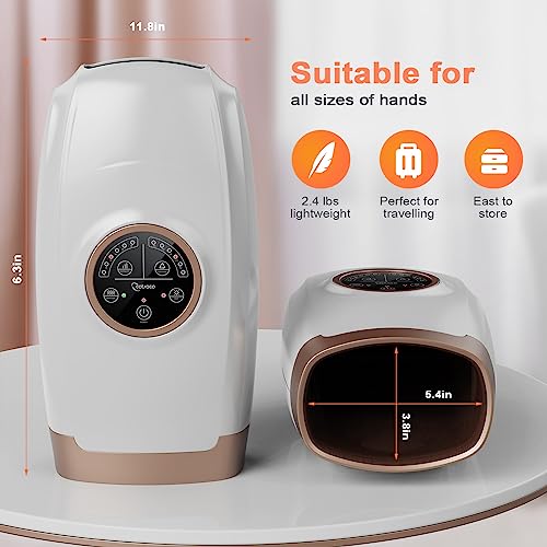 Christmas Gifts for Women/Men,Hand Massager with Heat,Compression & Heating,Cordless Hand Massager Machine White