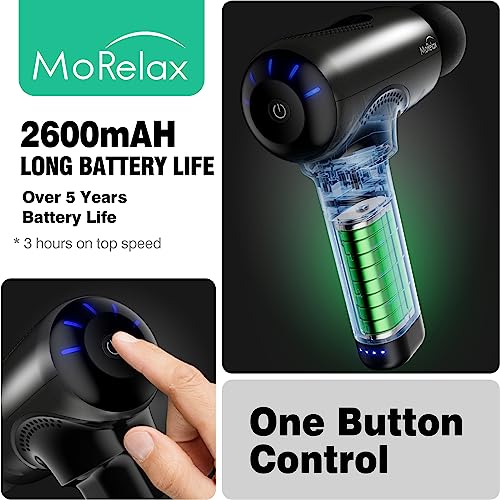 Morelax Percussion Muscle Massage Gun Deep Tissue with 12MM Amplitude,Handheld Electric Back Massager