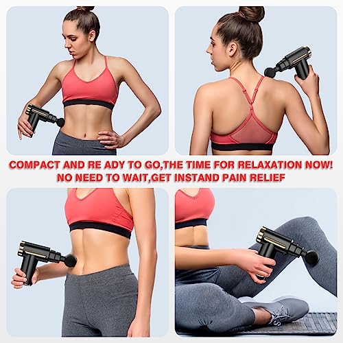 Morelax Mini Massage Gun,Cordless Handheld Deep Tissue Muscle Massager 6 Speeds Percussion Massage Device Super Quiet